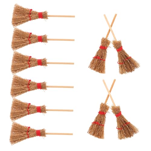 Mikinona 12 Stück Teiliges Mini Hexenbesen Beige mit Roter Schnur Detailgetreue Miniaturbesen für Puppenhaus Dekoration Halloween Deko Zubehör Realistische Mikroaccessoires für Bastel Mikinona 12 Stück Teiliges Mini Hexenbesen Beige mit Roter Schnur Detailgetreue Miniaturbesen für Puppenhaus Dekoration Halloween Deko Zubehör Realistische Mikroaccessoires für Bastel von Mikinona