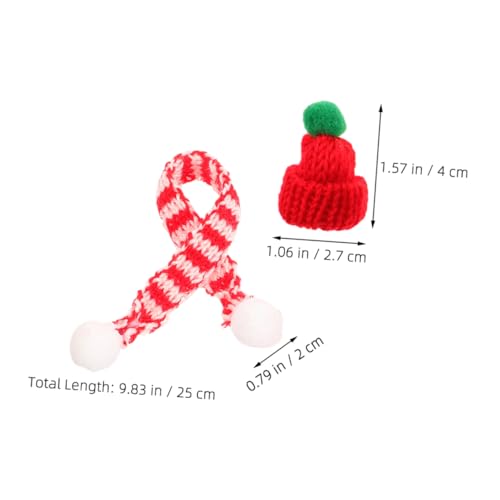 Mikinona 12 Stück Teiliges Mini Strick mit Weihnachtsmützen und Gestreiften Schals Vielseitige Mini Hüte und Topfhüte für DIY Weihnachtsdekoration Flaschendeko Puppenzubehör und Festliche von Mikinona
