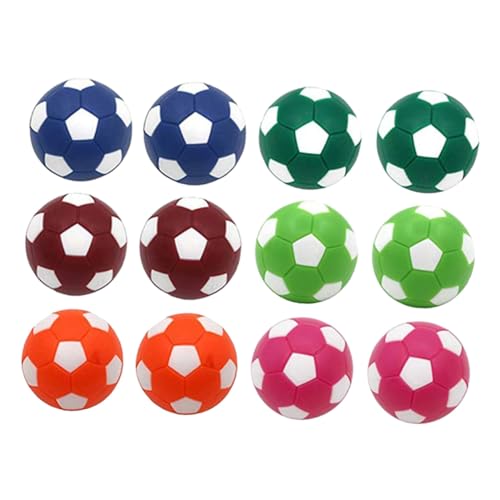 Mikinona 12 Stück Teiliges Mini Tischfußball Ersatzbälle Bunte Kunststoff Fußballbälle Langlebig Farbenfroh für Tischkicker Spiel Zubehör von Mikinona