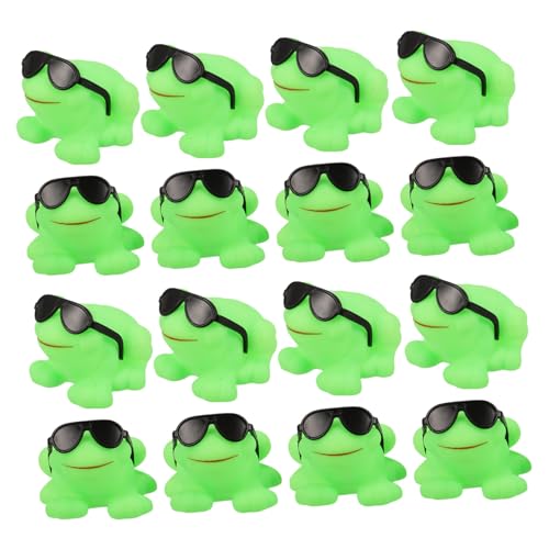 Mikinona 16 Stück Schwimmende Froschspielzeuge Plastikzeichenspielzeug Badewanne Badezubehör für Kleinkinder Mädchenbadspielzeug Badespielzeugfrosch Badefroschspielzeug Grün von Mikinona