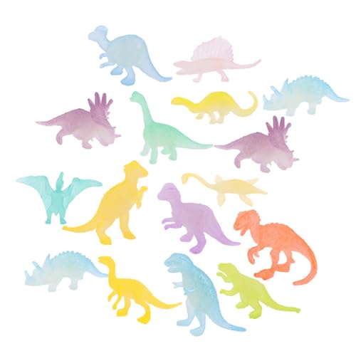 Mikinona 16 Stück Teiliges Glow in The Dark Dinosaurier Figuren Kleine Leuchtende Dinosaurier Spielzeugmodelle für Jungen Mädchen Realistische Nachleucht Pädagogisches Lernspielzeug und von Mikinona