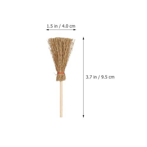 Mikinona 16 Stück Teiliges Mini Hausbesen mit Rotem Seil Realistisch Gestaltete Puppenhausbesen für Dekoration Miniatur Hexenbesen für Puppenhäuser Garten Landschaftsdeko von Mikinona