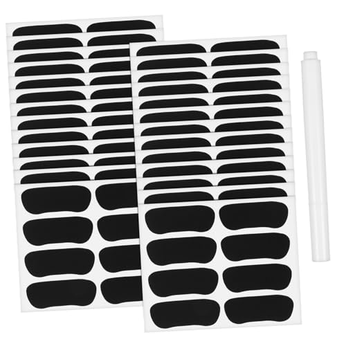 Mikinona 160 Stück Sport Augenaufkleber Schwarz PVC Selbstklebend mit Weißem Stift zum Beschriften Unter Augen Streifen für Baseball Softball zur Blendungsreduzierung und von Mikinona