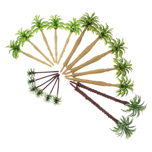 Mikinona 17 Stück Teiliges Miniatur Kunststoff DIY Sandtisch Dekoration Lebensnahe Landschaftsbau Mini Bäume für Modelllandschaften und Puppenhäuser von Mikinona