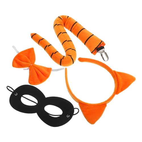 Mikinona 1Satz Katzenohren Stirnband für Tierkostüm Zubehör mit Katzenschwanz und Augenmaske Niedliches Halloween Kostüm für Rollenspiele und Partys Bequem und Langlebig Mikinona 1Satz Katzenohren Stirnband für Tierkostüm Zubehör mit Katzenschwanz und Augenmaske Niedliches Halloween Kostüm für Rollenspiele und Partys Bequem und Langlebig von Mikinona