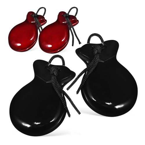 Mikinona 2 Paare Holz Kastagnetten Handgefertigte Spanische Finger Kastagnetten Percussion Instrumente Für Anfänger Kleine Musikinstrumente Mit Authentischem Und Traditionellem Design von Mikinona