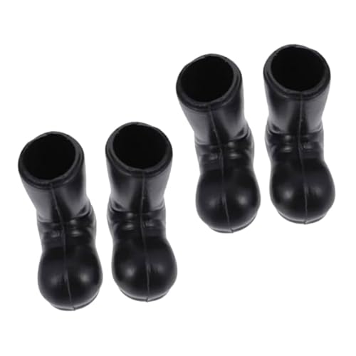 Mikinona 2 Paare Mini Weihnachtsmann Stiefel Miniatur Kunststoff Schwarz Weihnachtsdeko Puppenhaus Deko Xmas Szene Requisiten Langlebig Glatt ohne Grate von Mikinona