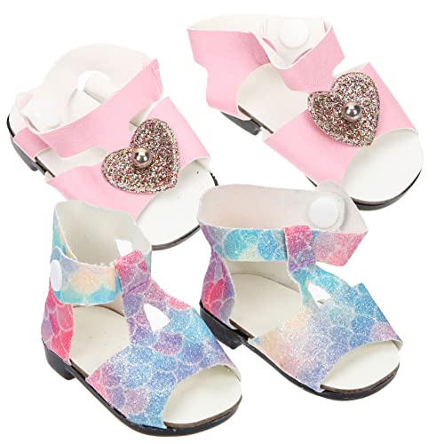 Mikinona 2 Paare Puppenschuhe Miniatur Sommer Schuhe für Puppen Kunststoff Freizeit Schuh Zubehör Handgefertigte Mini Schuhe für Puppenhaus Dekoration und Geschenk von Mikinona