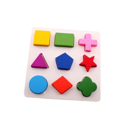 Mikinona 2 STÜCK Lernspielzeug Holzpuzzle Geometrische Formen Erkennen Formzuordnung Frühes Lernspielzeug Kreative Steckpuzzle für Jungen und Mädchen zur Feinmotorik und Kognitiver von Mikinona