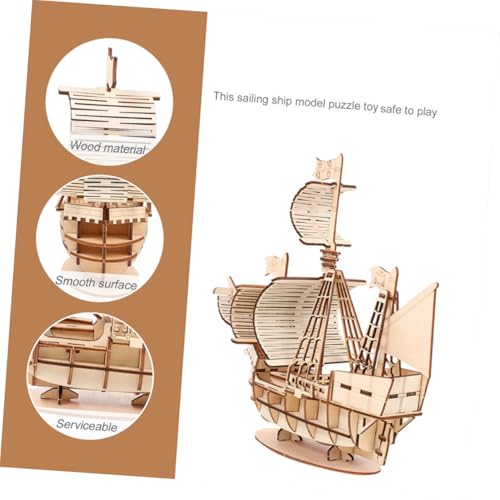 Mikinona 2 Sätze Holzpuzzle Segelboot Bausatz DIY Segelschiff Modellbausatz aus Holz für Erwachsene und Handgefertigtes Holzspielzeug Koordination und Kreativität von Mikinona