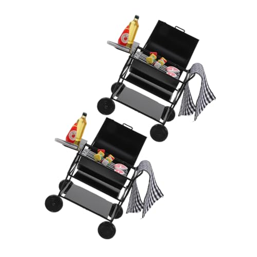 Mikinona 2 Sätze Miniatur BBQ Grill Set Schwarz Metall Modell für Puppenhaus Realistisches Outdoor Grill Kreatives Rollenspiel Zubehör Mikinona 2 Sätze Miniatur BBQ Grill Set Schwarz Metall Modell für Puppenhaus Realistisches Outdoor Grill Kreatives Rollenspiel Zubehör von Mikinona