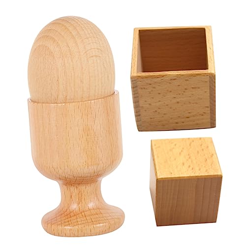 Mikinona 2 Sätze Montessori Holzspielzeug Eier und Eierbecher Lernspielzeug für Hand Auge Koordination Vorschulkinder Kreatives Langlebiges Holzspielzeug und Teamfähigkeit von Mikinona