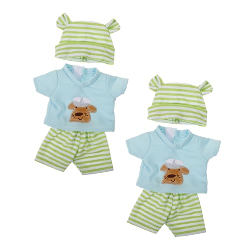 Mikinona 2 Satz Puppenkleidung Baumwolle Sweatshirt Shorts Gestreift Weiche Kuscheltier Outfits für Puppen zum Verkleiden und Rollenspiel von Mikinona