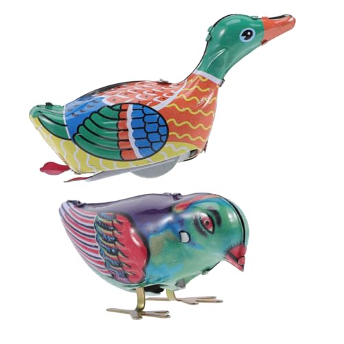 Mikinona 2 Stück Aufziehspielzeug aus Blech Wind Up Toys Magpie und Ente Nostalgisches Mechanisches Sicher und Langlebig Geschenkidee für Kleinkinder und Junge Mädchen von Mikinona