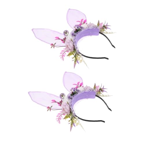 Mikinona 2 Stück Bunny Ear Headband mit Floraler Krone Teiliges Weicher Flock Hasenohren Haarreif Leichter Komfortabler Kopfschmuck für Halloween Cosplay Geburtstagsfeier Vielseitig Mikinona 2 Stück Bunny Ear Headband mit Floraler Krone Teiliges Weicher Flock Hasenohren Haarreif Leichter Komfortabler Kopfschmuck für Halloween Cosplay Geburtstagsfeier Vielseitig von Mikinona