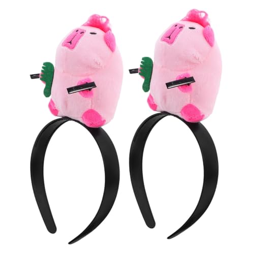 Mikinona 2 Stück Capybara Haarband Lustiges Cartoon Tier Haarband für Partys Cosplay Foto Requisiten Leicht und Vielseitig für Geburtstagsfeiern und Themenevents von Mikinona