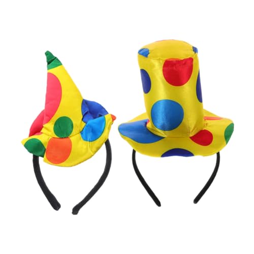 Mikinona 2 Stück Clown haarreif Auffälliges Halloween Kostüm Stirnband Wiederverwendbar Bequem für Karneval Fasching Party Accessoire von Mikinona