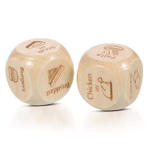 Mikinona 2 Stück Essenswürfel aus Holz mit Food Motiven Essensentscheidung Spiel für Familien Lustiges Dinner Würfelspiel als Vielseitige Auswahl für Abendessen Mikinona 2 Stück Essenswürfel aus Holz mit Food Motiven Essensentscheidung Spiel für Familien Lustiges Dinner Würfelspiel als Vielseitige Auswahl für Abendessen von Mikinona