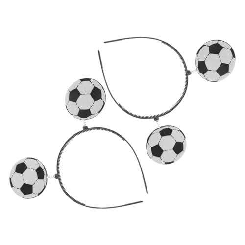 Mikinona 2 Stück Fußball Stirnbänder für Sportliche Haaraccessoires Party Dekorationen Bopper Stirnbänder für Teenager für Sportevents und Festivals von Mikinona
