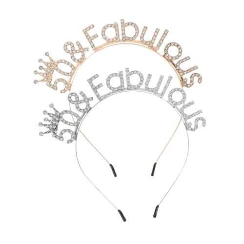 Mikinona 2 Stück Geburtstagskrone Stirnband für Frauen Glitzernde Strass Tiara Leichter Komfortabler Kopfschmuck in Gold und Silber für Partydekoration und Festliche Anlässe Mikinona 2 Stück Geburtstagskrone Stirnband für Frauen Glitzernde Strass Tiara Leichter Komfortabler Kopfschmuck in Gold und Silber für Partydekoration und Festliche Anlässe von Mikinona