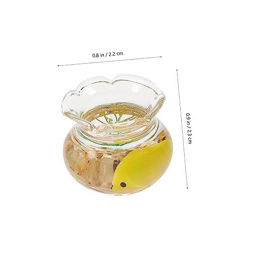Mikinona 2 Stück Goldfischglas Realistische Miniatur Accessoires für Puppenhaus Dekorative Glasfische mit Schale als Tischmittelstück und Kleine Landschaftsdekoration von Mikinona