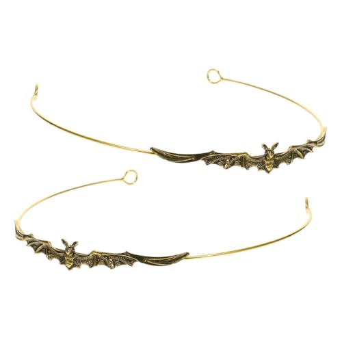Mikinona 2 Stück Halloween Bat Crown Stirnband Metallisches Headdress für Funkelndes Haarschmuck für Kostümpartys Cosplay und Festivals Haaraccessoires mit Rhinestones von Mikinona