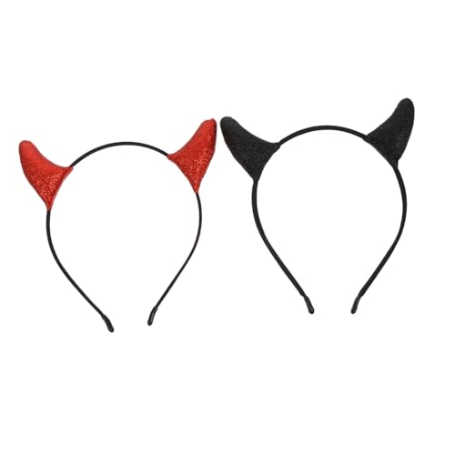 Mikinona 2 Stück Halloween Teufelshörner Haarreif Damen Kostüm Kopfschmuck Party Haarband Rot Schwarz Cosplay Zubehör Mikinona 2 Stück Halloween Teufelshörner Haarreif Damen Kostüm Kopfschmuck Party Haarband Rot Schwarz Cosplay Zubehör von Mikinona