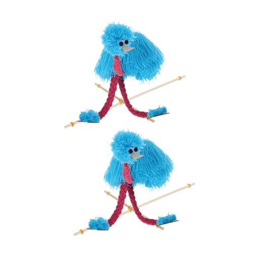 Mikinona 2 Stück Holzmarionetten Interessante Marionetten Tierpuppen Plüschmarionetten Kindermarionetten Tierpuppen Für Puppenspielspielzeug Kinderhandpuppen Himmelblaues von Mikinona