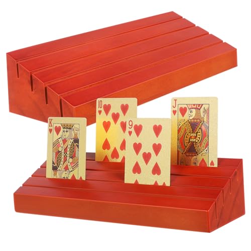 Mikinona 2 Stück Holzspielkartenhalter Mittlere aus Langlebigem Kiefernholz mit Schräger Schlitzbasis für Kartenanzeige und Rustikale Spieltischdekoration Mikinona 2 Stück Holzspielkartenhalter Mittlere aus Langlebigem Kiefernholz mit Schräger Schlitzbasis für Kartenanzeige und Rustikale Spieltischdekoration von Mikinona