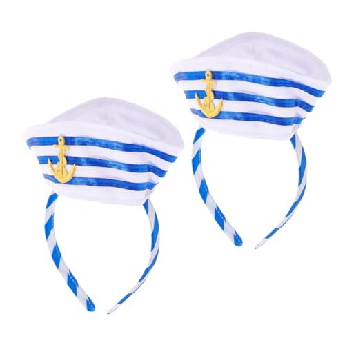 Mikinona 2 Stück Kapitänsmütze Haarreif Nautische Kostümaccessoires für Karneval Mottoparty und Halloween Verstellbare Matrosenhut Haarschmuck für Erwachsene Mikinona 2 Stück Kapitänsmütze Haarreif Nautische Kostümaccessoires für Karneval Mottoparty und Halloween Verstellbare Matrosenhut Haarschmuck für Erwachsene von Mikinona