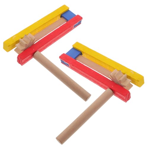 Mikinona 2 Stück Kastagnetten Aus Holz Finger Sensorisch Klappbrett Babys Pädagogische Kastagnette Schlaginstrument Kastagnette Musikinstrument Kastagnette Hölzern von Mikinona