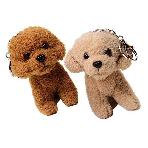 Mikinona 2 Stück Kawaii Plüsch Hund Schlüsselanhänger Niedlicher Cartoon Taschenanhänger Weiches Kuscheltier für Freunde Hochwertige Verarbeitung Vielseitig Verwendbar von Mikinona