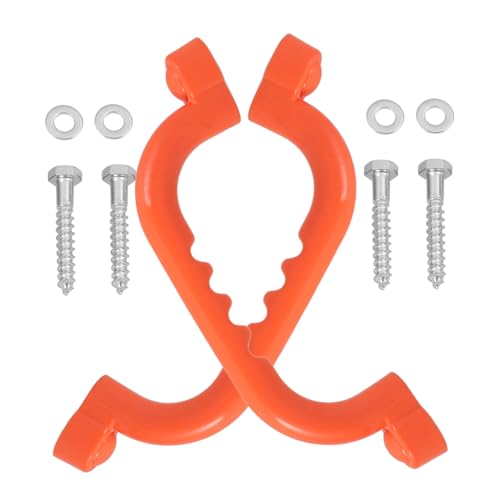 Mikinona 2 Stück Kindersichere rutschfeste Kunststoff Griffe für Klettergerüst und Schaukel Stabile Haltegriffe für Indoor Outdoor Spielplatz Ergonomisch Geformt für Geeignet Orange von Mikinona