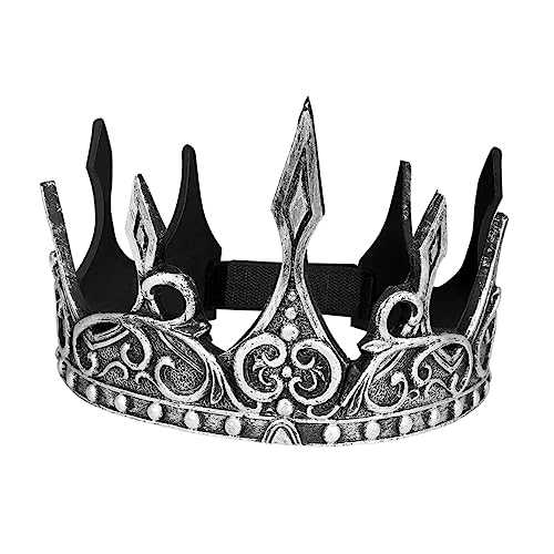 Mikinona 2 Stück Krone golden Männer Cosplay mittelalter kopfbedeckung mann kopfschmuck mittelalter damen kopf hochzeit mann König Party Dekoration crown decor Silver von Mikinona