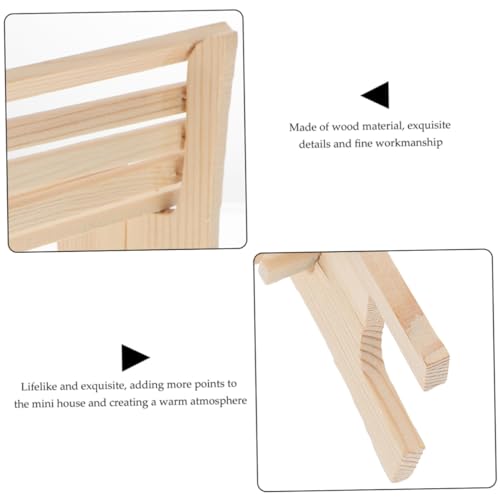 Mikinona 2 Stück Miniatur Holzbank Teiliges Miniaturstuhl Puppenhaus Holzmöbel Garten Deko Mikro Landschaft DIY Fotografie Requisiten für Kreativität von Mikinona