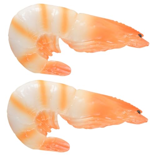 Mikinona 2 Stück Realistische Garnelen Modell Dekoration Kunstgarnele Simulation Shrimp Prop Fotografie Requisit Tischdeko Party Zubehör von Mikinona