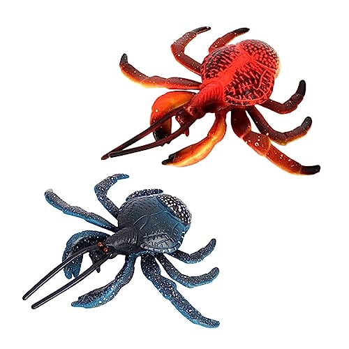 Mikinona 2 Stück Realistische Krabbenmodelle Lebensechte Meeres Tierfiguren Bunte Tiermodelle Pädagogisches Kinderspielzeug Dekorative Ornamente für Kinderzimmer und Sammler von Mikinona