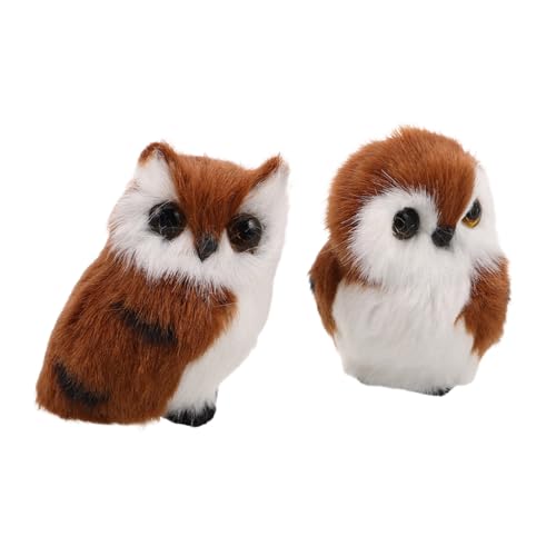 Mikinona 2 Stück Realistische Plüsch Eulen Weiche Kuscheltiere mit Detailgetreuem Design Dekoratives Stofftier für Kinderzimmer Festliche Geschenkidee zu Geburtstag Hochzeit Feiertagen von Mikinona