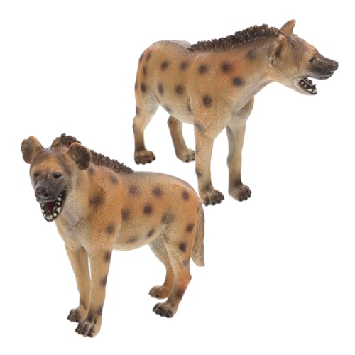 Mikinona 2 Stück Realistisches Teiliges Hyänen Modell aus Kindersicherem Hartplastik Detailgetreue Afrikanische Wildtier Figuren für Pädagogisches Lernen und Spielerische Umwelterziehung von Mikinona