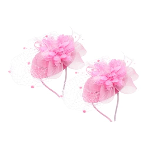 Mikinona 2 Stück Retro Head Flower Hair Accessoires Kopfbedeckung Rosa Hochzeit elegantes Federstirnband Haarspange im Federbusch-Design Federhut Stirnband Requisite Gittergewebe Mikinona 2 Stück Retro Head Flower Hair Accessoires Kopfbedeckung Rosa Hochzeit elegantes Federstirnband Haarspange im Federbusch-Design Federhut Stirnband Requisite Gittergewebe von Mikinona