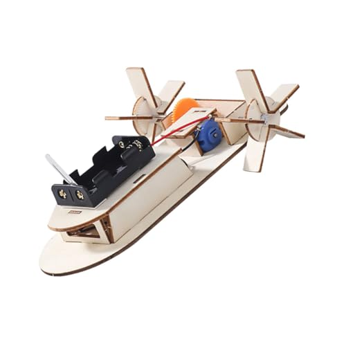 Mikinona 2 Stück Teiliges DIY Holzboot Modell Bausatz für Pädagogisches Experimentierspielzeug Handmontiertes Wissenschaftsspielzeug zur Motorischer Fähigkeiten und Zufällige Farbe von Mikinona