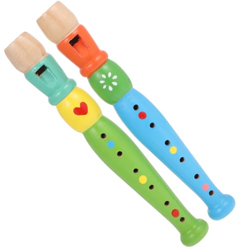 Mikinona 2 Stück Teiliges Holz Piccolo Blockflöten für Leichtes Kompaktes Musikinstrument für Frühe Musikbildung Spielerisches Lernen Geburtstagsgeschenk Geeignet für Zufällige Farbe von Mikinona