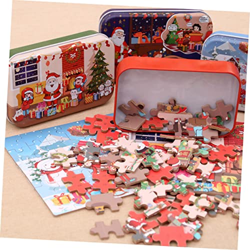 Mikinona 2 Stück Teiliges Holzpuzzle Kinderpuzzle aus Glattem Sicherem Material DIY Cartoon Jigsaw Puzzle für Weihnachten Fördert Hand Auge Koordination und Spielerisches Lernen von Mikinona