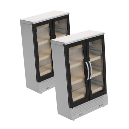 Mikinona 2 Stück Teiliges Mini Kühlschrank mit Doppeltürigem Design Realistische Miniatur-kühlschränke für Puppenhaus Küche Leicht Tragbar und Vielseitig für Rollenspiele und Dekoration von Mikinona
