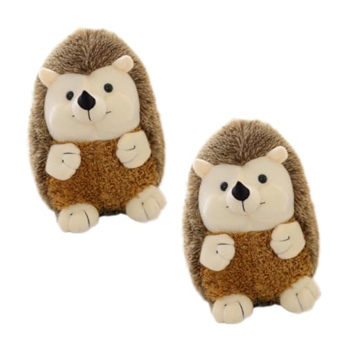 Mikinona 2 Stück Teiliges Plüsch Igel Kleine Kuscheltier Dekoration Weiches für Familien Detailreiches Sicheres Material für Festliche Wohn und Bürodeko von Mikinona