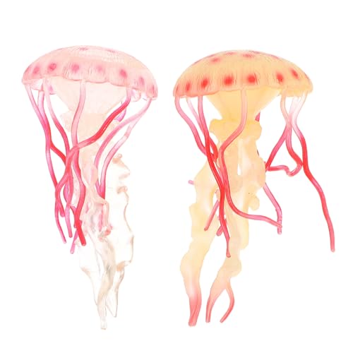 Mikinona 2 Stück Teiliges Quallen modellspielzeug aus Sicherem Kunststoff Realistisch Gestaltete Meereslebewesen Pädagogisches Lernspielzeug für Kognitiven Entwicklung und Raumdekoration von Mikinona