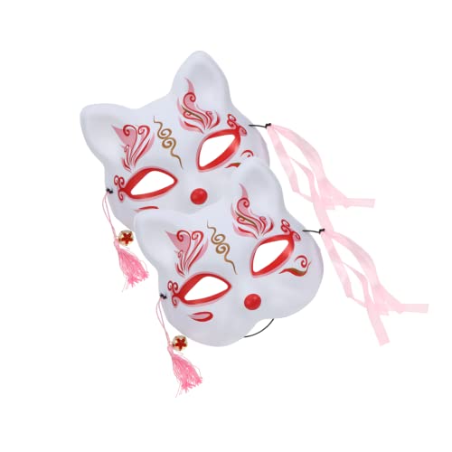 Mikinona 2 Stück Teiliges Sakura Fuchs Halbmasken für Halloween Party Cosplay Leicht Einzigartiges Design Einfach zu Tragen für Kostüme und Festliche Anlässe von Mikinona