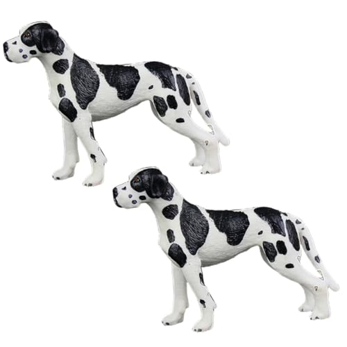 Mikinona 2 Stück Teiliges Spotted Dog Modell aus Hochwertigem Kunststoff Realistische Tierfigur für Schreibtisch und Dekoration Detailreiche Hundemodelle für Kinderzimmer und von Mikinona