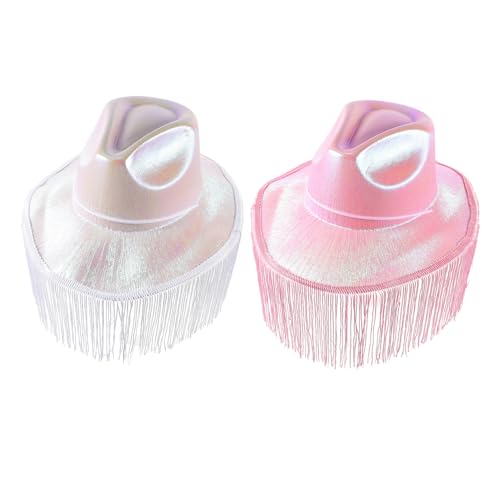 Mikinona 2 Stück Verstellbare Cowgirl Hüte mit Bunten Fransen Leichter Stoffhut für Halloween Kostüme Western Party Zubehör für Damen und Erwachsene Vielseitig für Karneval und Cosplay Mikinona 2 Stück Verstellbare Cowgirl Hüte mit Bunten Fransen Leichter Stoffhut für Halloween Kostüme Western Party Zubehör für Damen und Erwachsene Vielseitig für Karneval und Cosplay von Mikinona