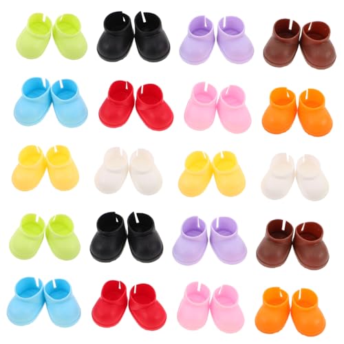 Mikinona 20 Paare Mini Puppenschuhe Baumwollstiefel Kostüm Zubehör für Puppen Mini Stiefeletten für DIY Figuren von Mikinona